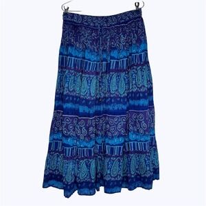 Vintage CM Shapes Maxi Skirt Paisley Cotton Boho Hippie Festival Phoebe Sz 1x